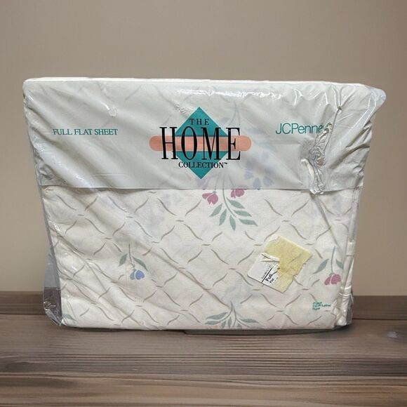 jcpenney Other - Vintage JC Penney White Floral Flat Sheet  Full Size NOS Cottagecore 90s Granny